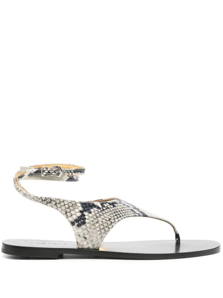 Paris Texas Amalfi snakeskin-effect sandals - Black Cover