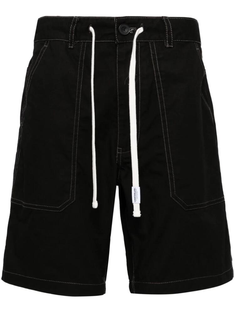 CHOCOOLATE drawstring-waist cotton shorts - Black Cover