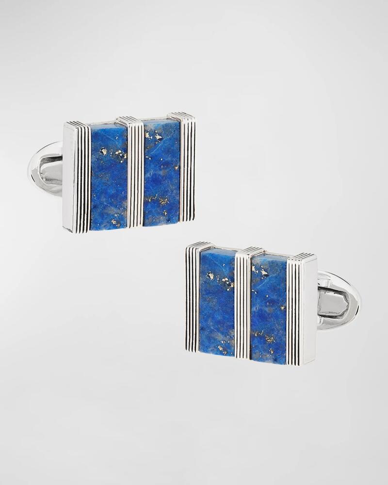 Link Up Men's Rectangle Lapis Lazuli Cufflinks Cover