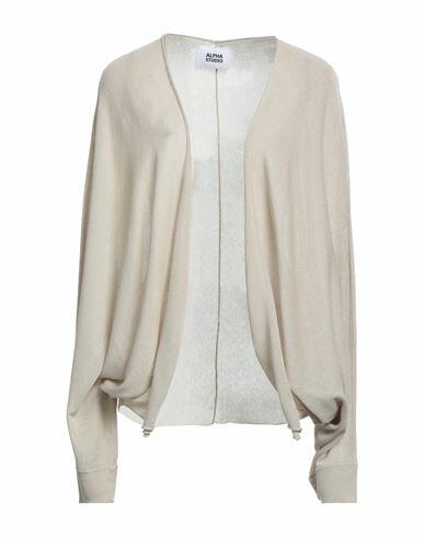 Alpha Studio Woman Cardigan Beige Viscose, Polyester Cover