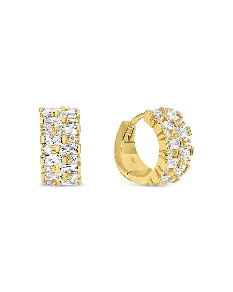 Jackie Mack Designs Vega Cubic Zirconia Huggie Hoop Earrings Cover