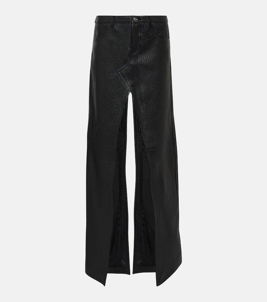 David Koma Leather split-hem maxi skirt Cover