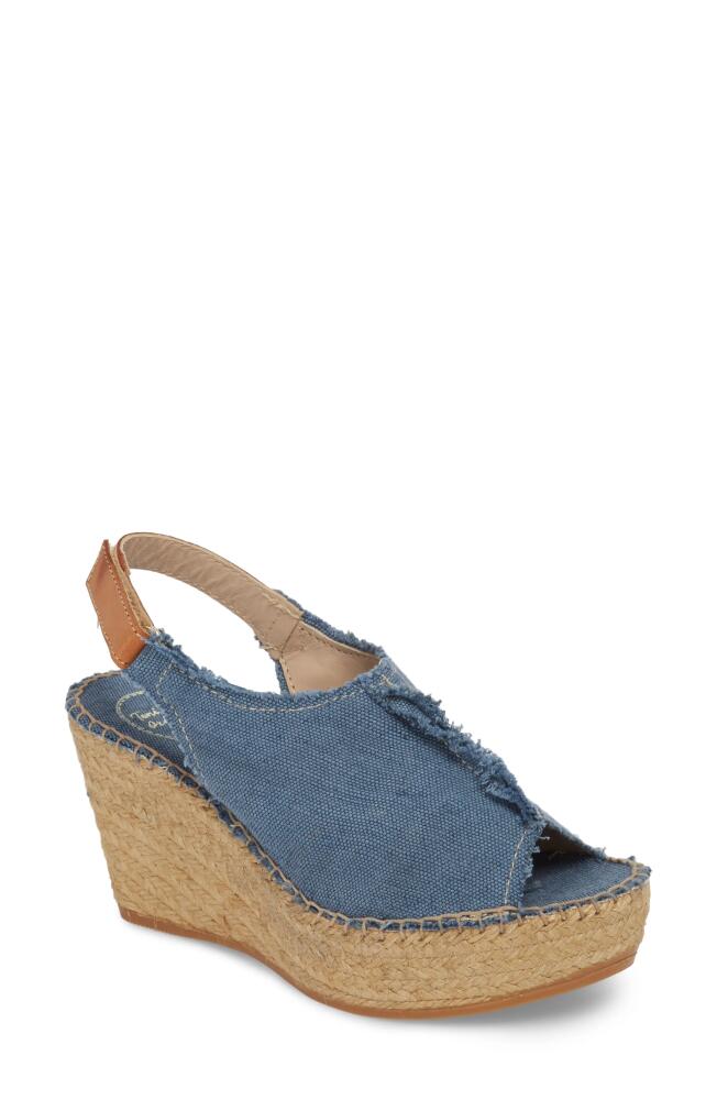 Toni Pons 'Lugano' Espadrille Wedge Sandal in Blue Fabric Cover