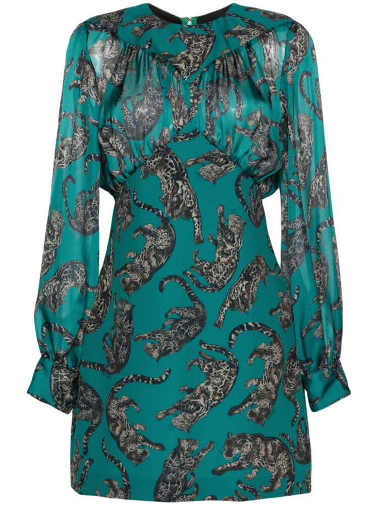 Just Cavalli leopard-printed mini dress - Green Cover