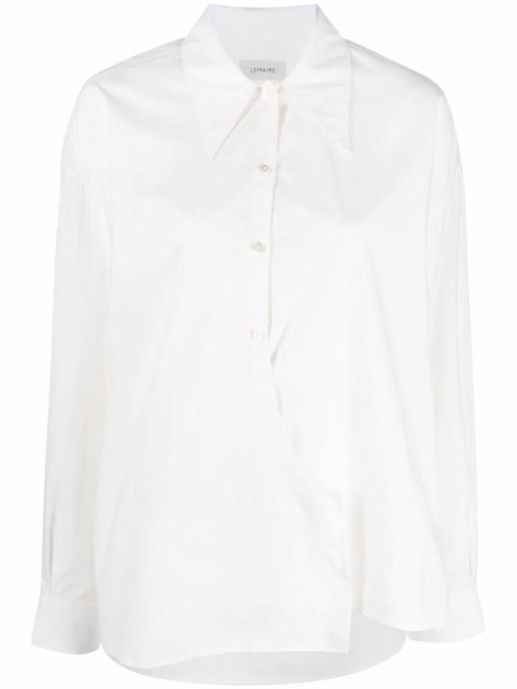 LEMAIRE wrap-front long-sleeve shirt - White Cover