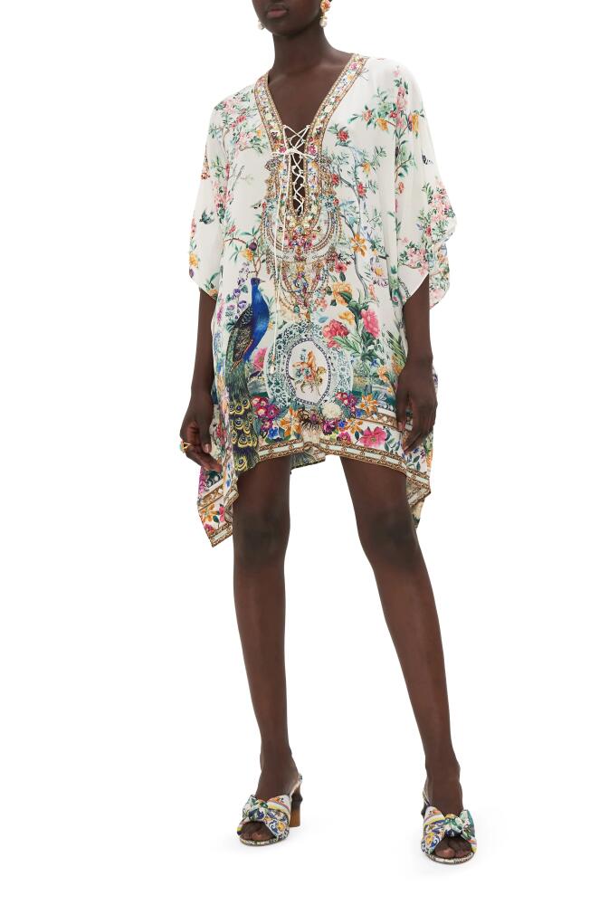 Camilla Plumes & Parterres Silk Cover-Up Caftan in Plumes And Parterres Cover