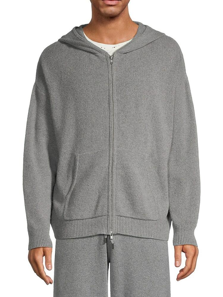 ATM Anthony Thomas Melillo Men's Cotton-Blend Zip Hoodie - Cloud Grey Cover