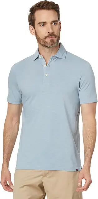 Faherty Sunwashed Tshirt Polo (Blue Breeze) Men's Short Sleeve Knit Cover