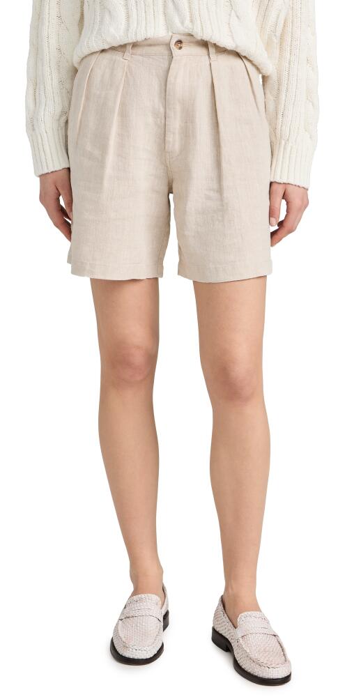 Denimist Double Pleat Shorts Natural Linen Cover