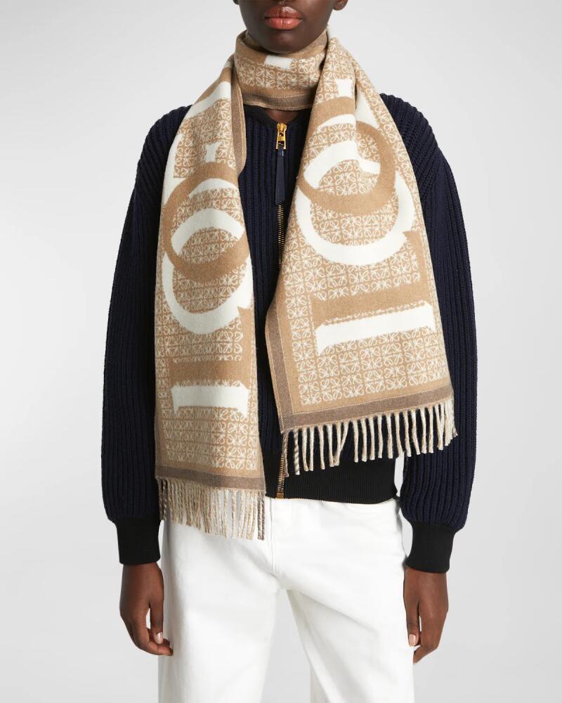 Loewe Love Anagram Wool & Cashmere Scarf Cover