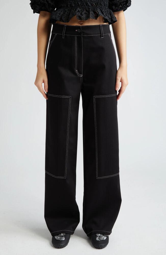 Cecilie Bahnsen Virginia High Waist Wide Leg Jeans in Black Cover