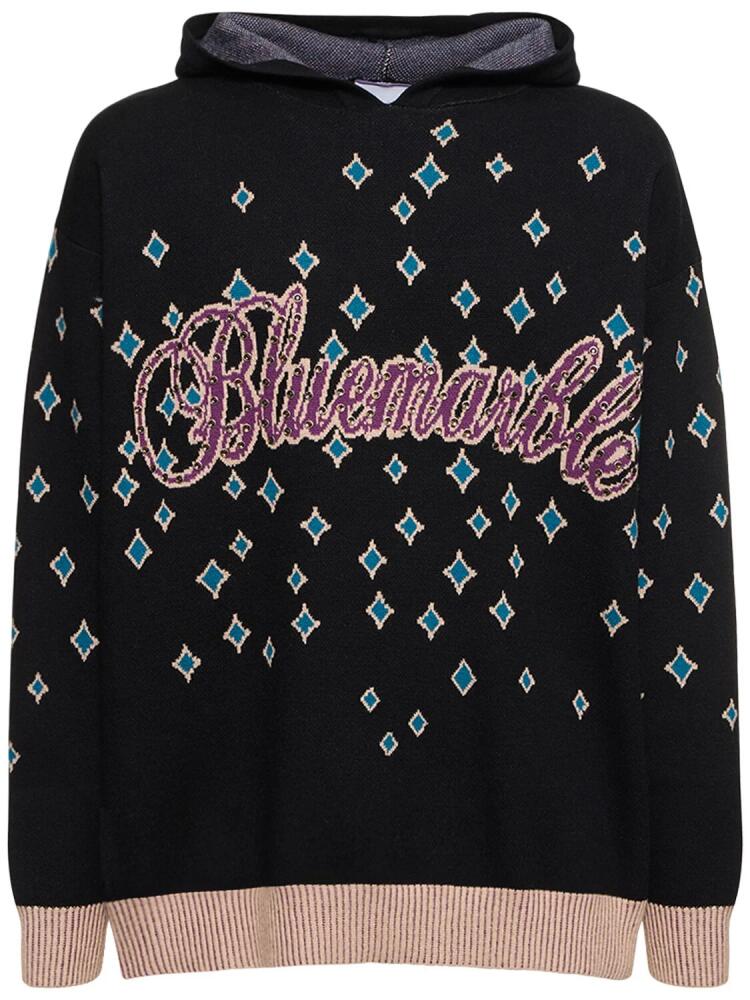 BLUEMARBLE Jacquard Rhinestones Hooded Jumper Cover