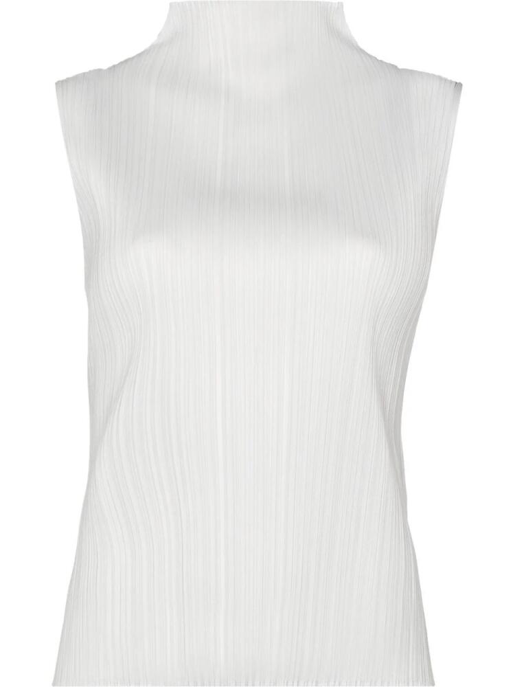 Pleats Please Issey Miyake high neck tank top - Grey Cover