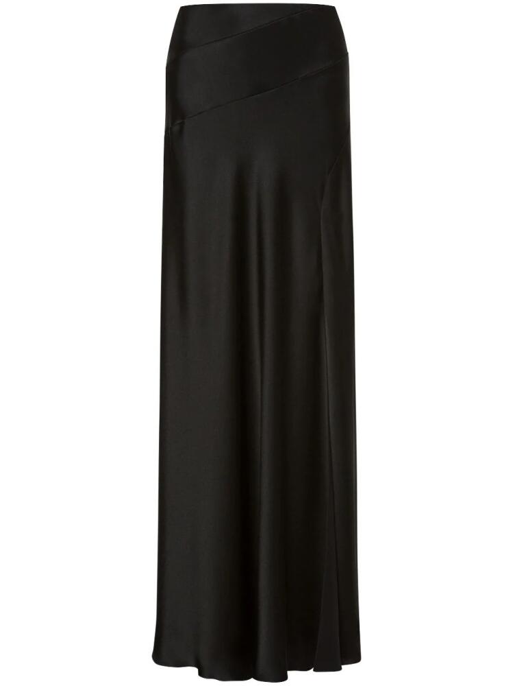 Alberta Ferretti side-slit satin maxi skirt - Black Cover