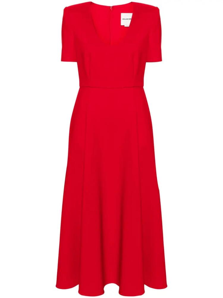 Roland Mouret A-line crepe midi dress - Red Cover