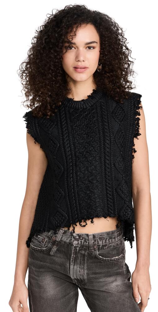 R13 Boyfriend Cable Sweater Vest Coated Black Cover