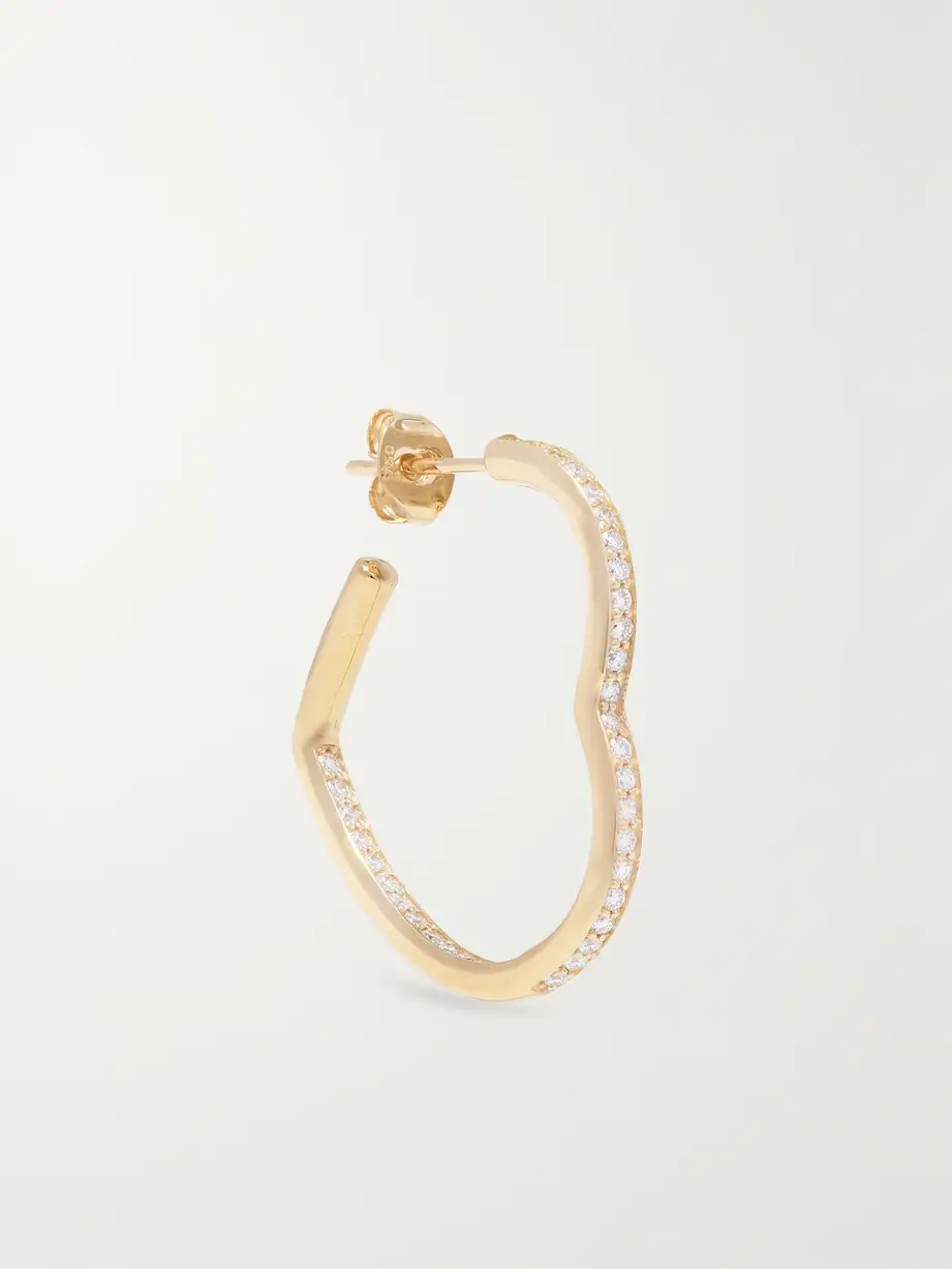 Kimaï - Open Heart 18-karat Recycled Gold Laboratory-grown Diamond Single Hoop Earring - One size Cover