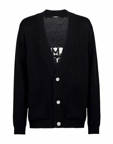 Balmain Man Cardigan Black Wool, Polyamide Cover