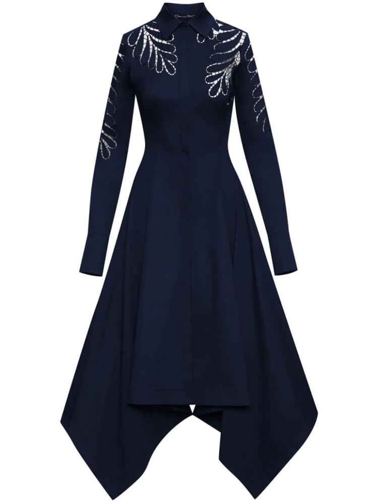 Oscar de la Renta cut-out twill midi dress - Blue Cover