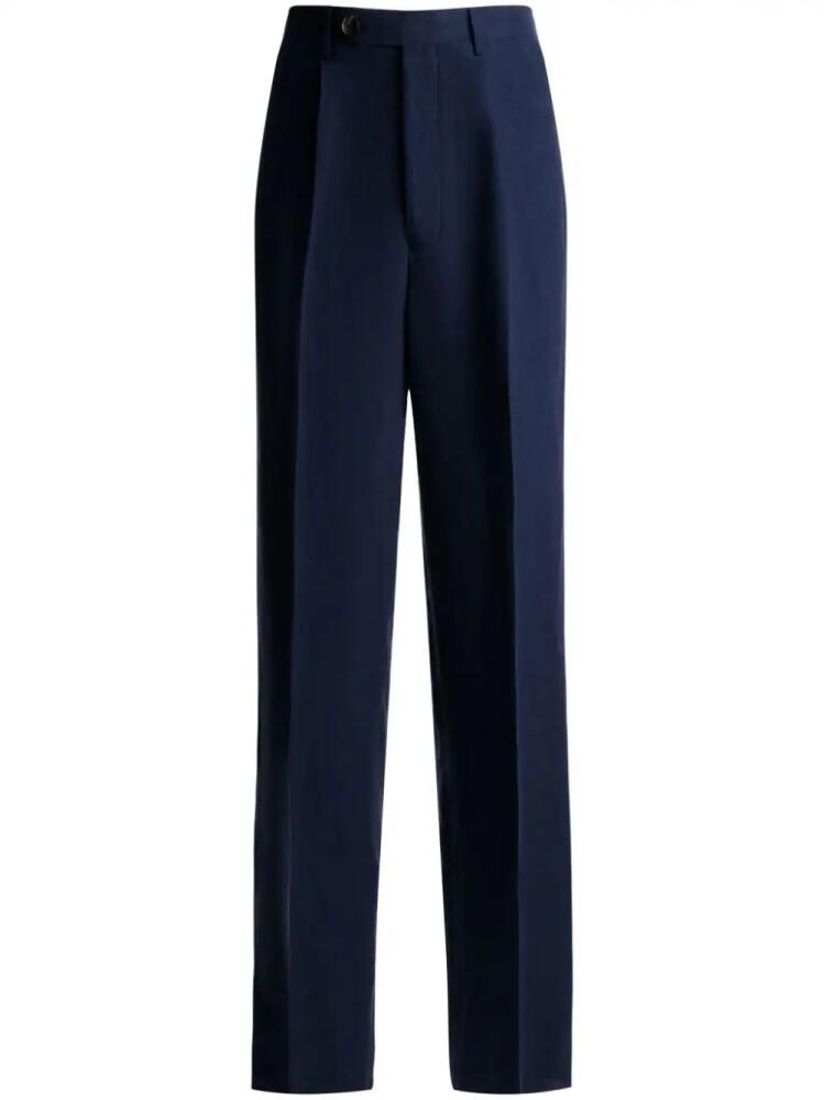 Bally straight-leg linen chino trousers - Blue Cover