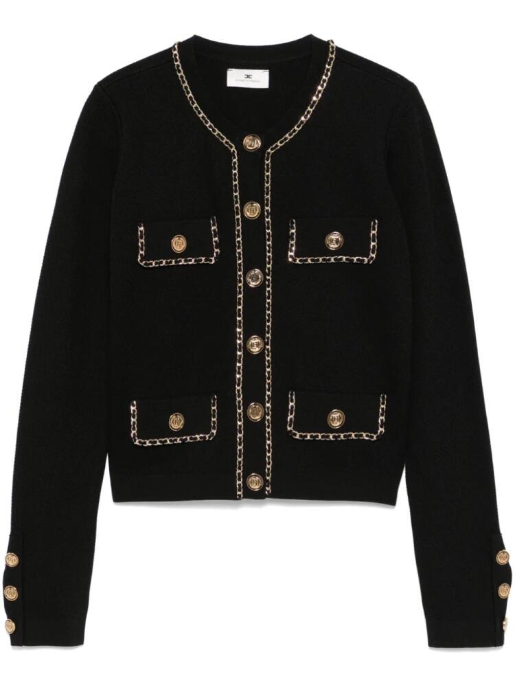 Elisabetta Franchi chain-detail cropped cardigan - Black Cover