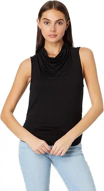 Michael Stars Anita Mock Neck Tank (Black) Women's Clothing Cover