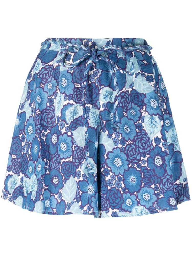 Faithfull the Brand floral-print linen shorts - Blue Cover