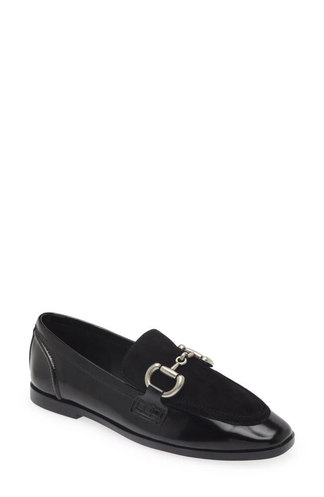 Jeffrey Campbell Velviteen Bit Loafer in Black Suede Combo Silver Cover