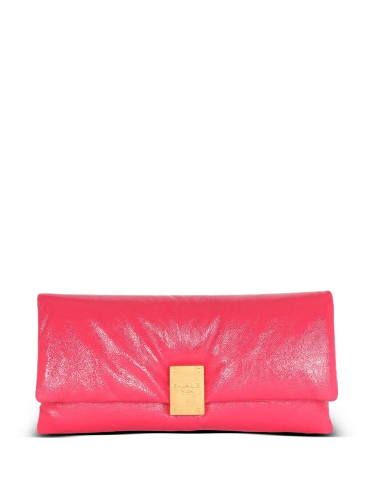 Balmain 1945 Soft patent leather clutch bag - Pink Cover