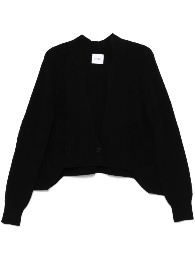 Nude asymmetric cardigan - Black Cover