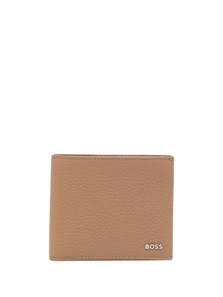 BOSS logo-plaque bi-fold wallet - Brown Cover