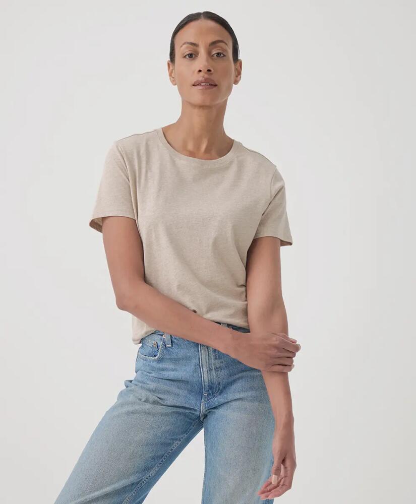 Pact Organic Cotton Softspun Crew Neck Tee in Wheat Heather Cover