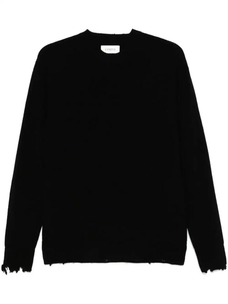 Laneus distressed crew-neck sweater - Black Cover