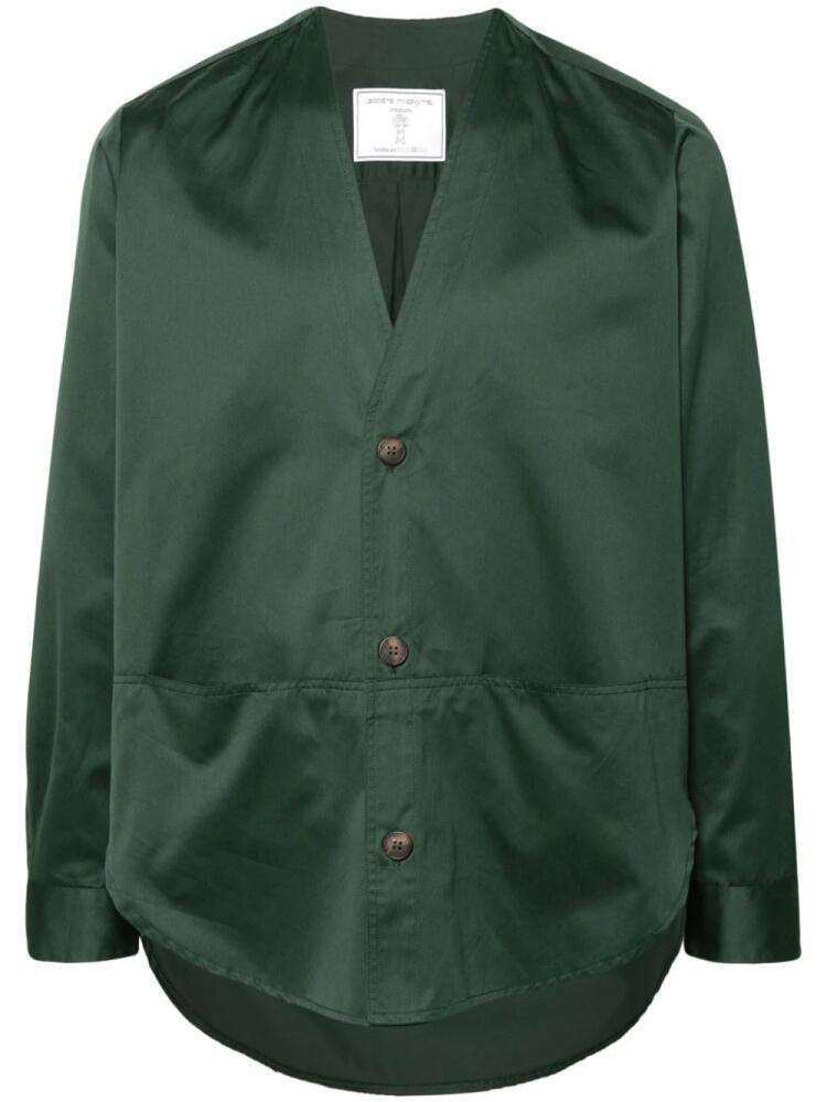 Société Anonyme V-neck cotton shirt - Green Cover