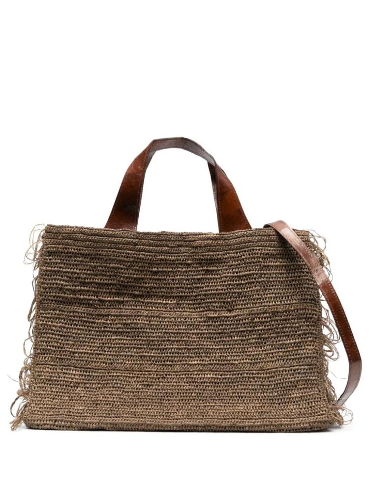 IBELIV Onja woven fringed tote bag - Brown Cover