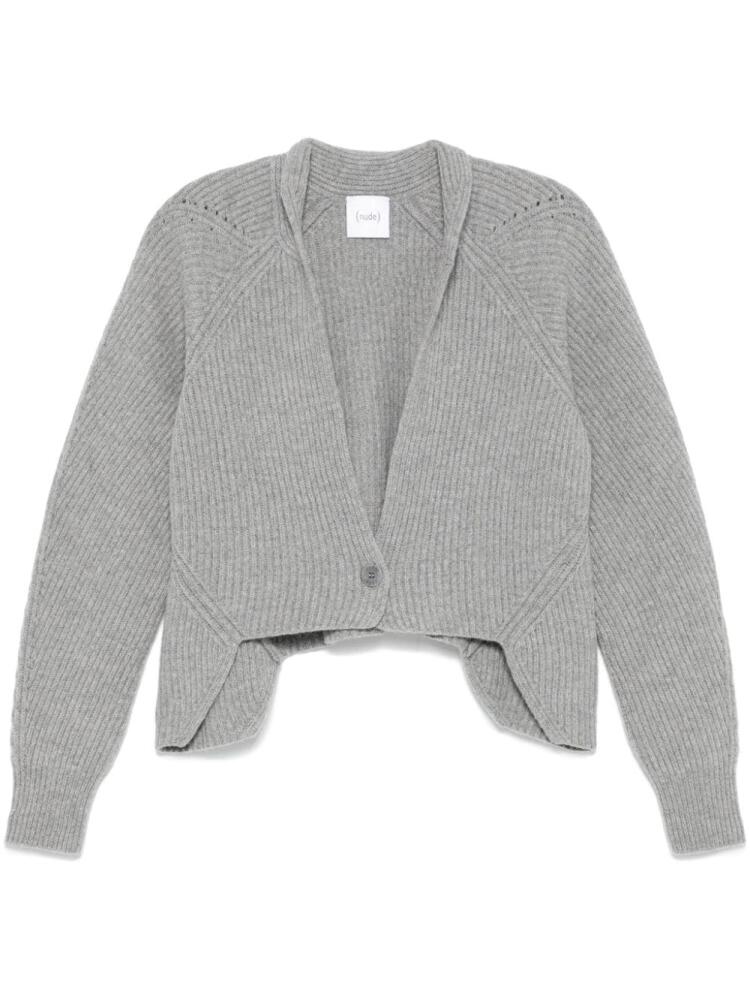 Nude ribbed cardigan - Grey Cover