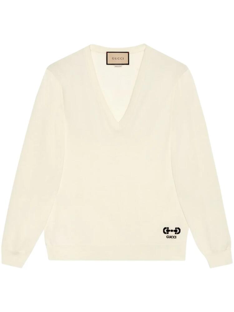 Gucci GG V-neck wool jumper - White Cover