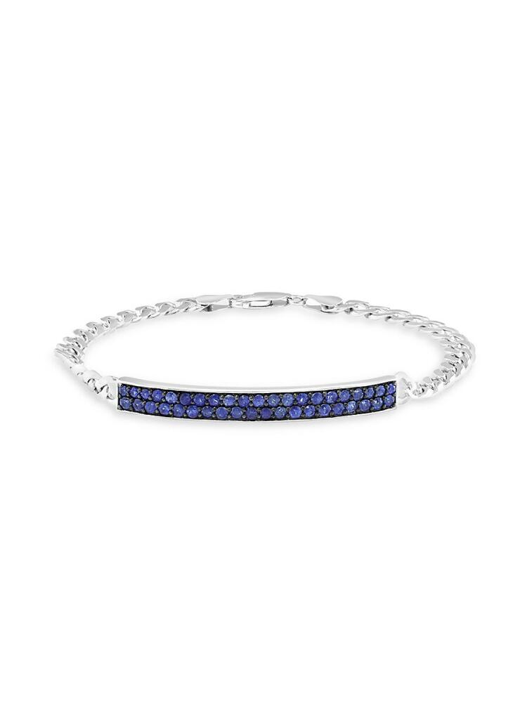 Effy Men's Sterling Silver & 2.35 TCW Blue Sapphire Bracelet - Silver Cover