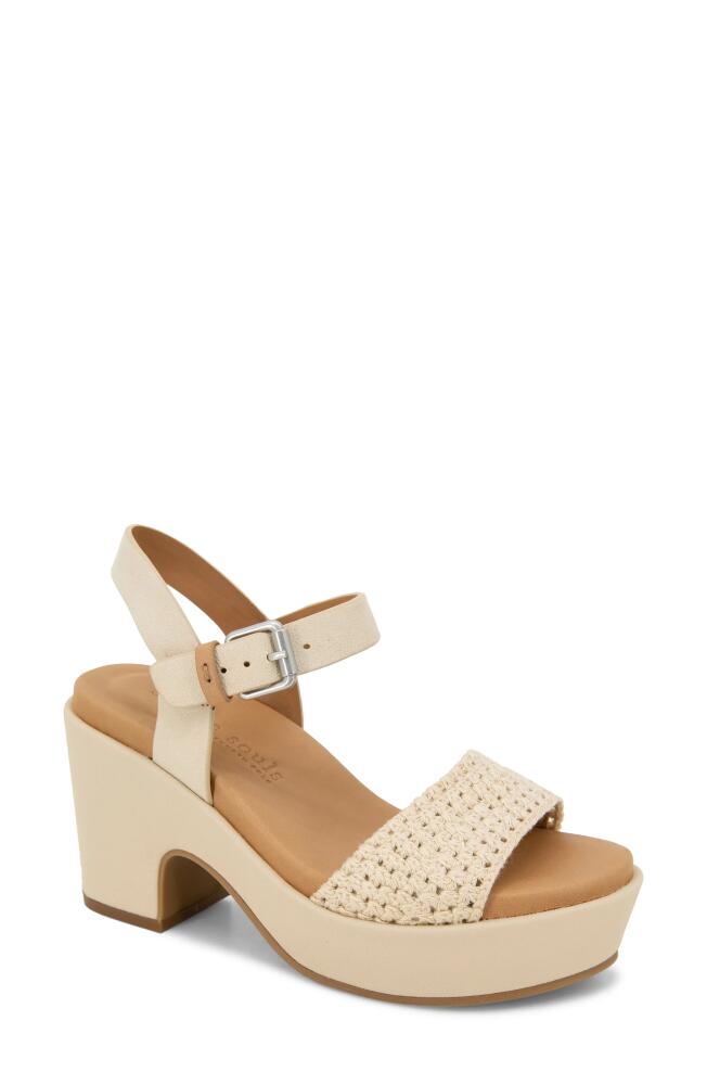 GENTLE SOULS BY KENNETH COLE Delilah Ankle Strap Platform Sandal in Cream Fabric Cover