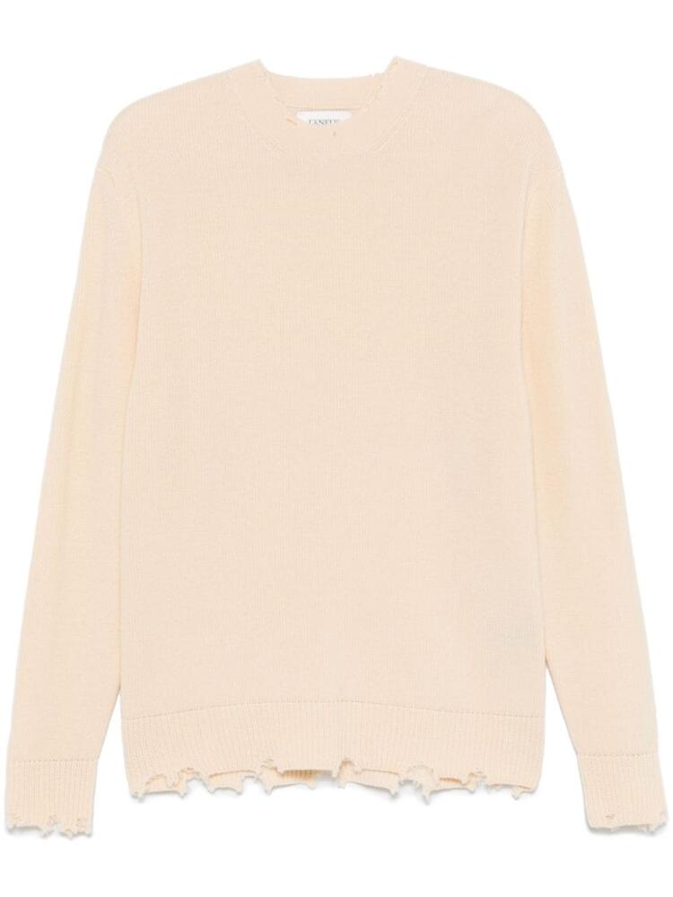 Laneus distressed crew-neck sweater - Neutrals Cover