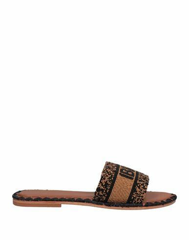 De Siena Woman Sandals Gold Textile fibers Cover