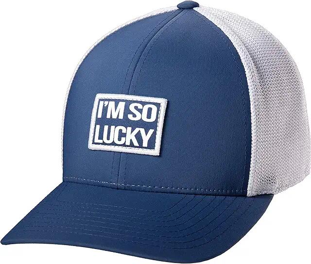 Black Clover Too Much Luck 2 Hat (HD Print Patch/White Mesh/Navy) Caps Cover