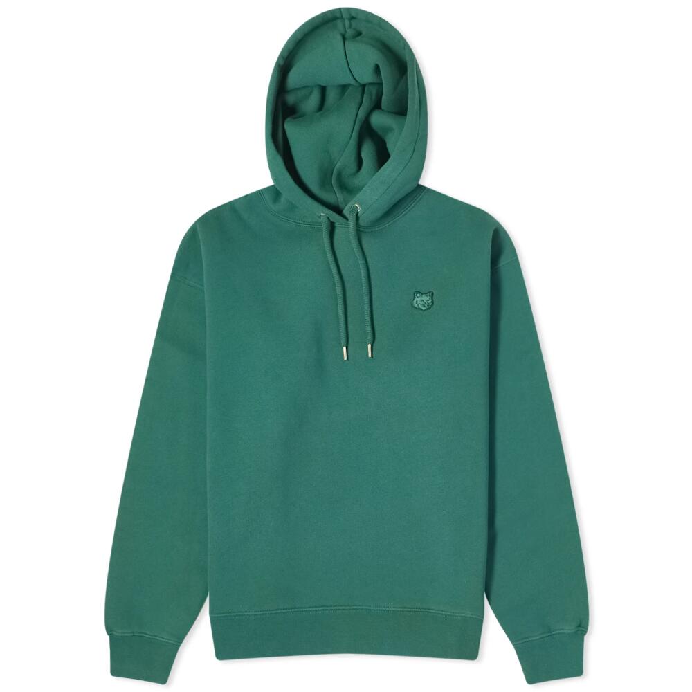 Maison Kitsuné Women's Tonal Fox Head Patch Comfort Hoodie in Bottle Green Cover