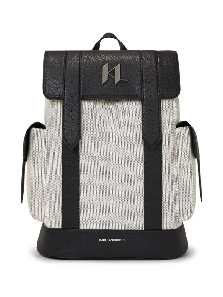 Karl Lagerfeld K/Plak canvas backpack - Black Cover