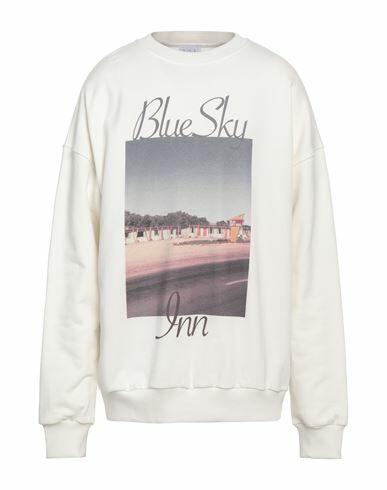 Blue Sky Inn Man Sweatshirt Ivory Cotton, Elastane Cover