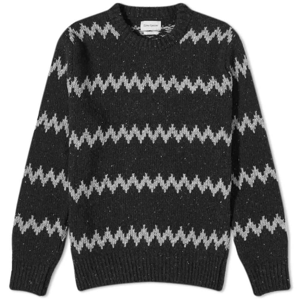 Oliver Spencer Men's Pollard Blenheim Crew Knit in Slate Grey Cover