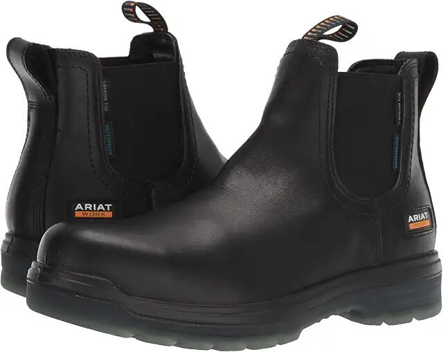 Ariat Turbo Chelsea Waterproof Carbon Toe EH (Black) Men's Work Pull-on Boots Cover