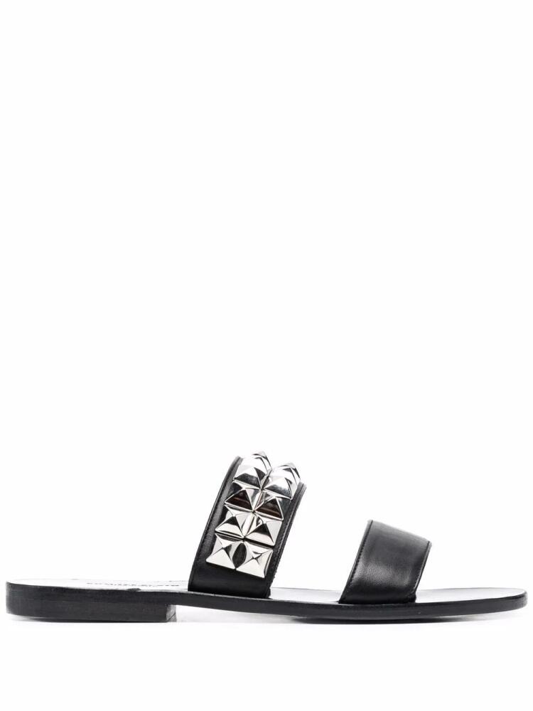 Philipp Plein pyramid-stud flat sandals - Black Cover