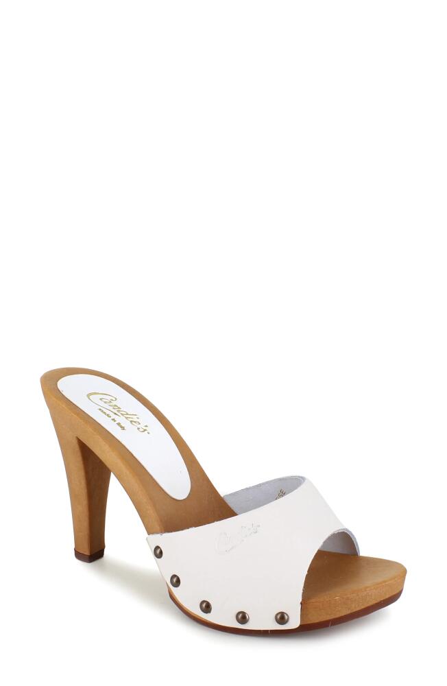 Candie's Antonella Slide Sandal in Off White Leather Cover