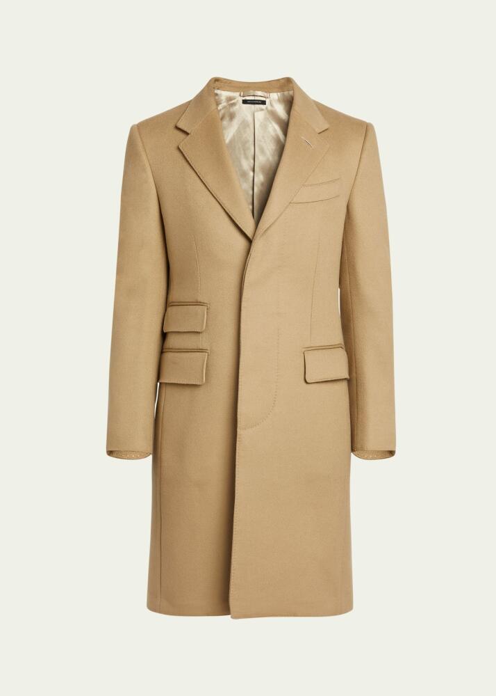 TOM FORD Men's Tailored Wool-Cashmere Topcoat Cover